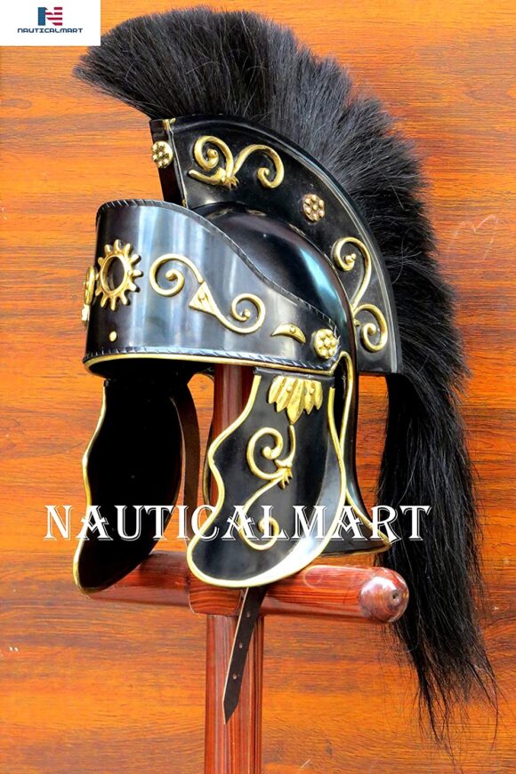 NauticalMart Greco-Roman Helmet with Black Crest Medieval Armor Helmet Halloween Costume