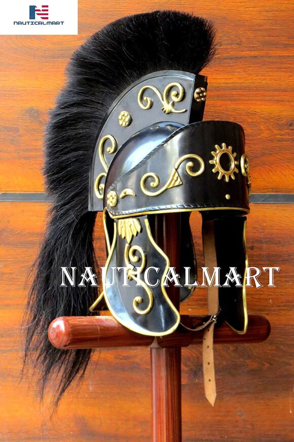 NauticalMart Greco-Roman Helmet with Black Crest Medieval Armor Helmet Halloween Costume - Image 2