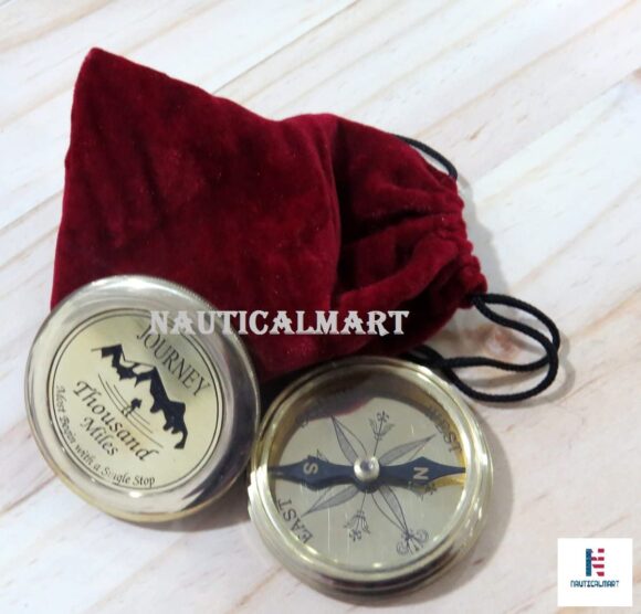 NAUTICALMART Brass Compass for a Thousand Miles