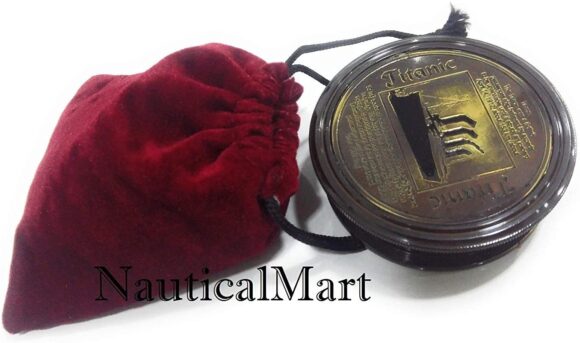 Nautical Vintage Marine Brass Pocket Maritime Replica Titanic Compass