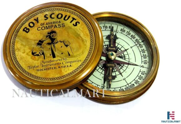 America Brass Compass with Robert Frost Poem