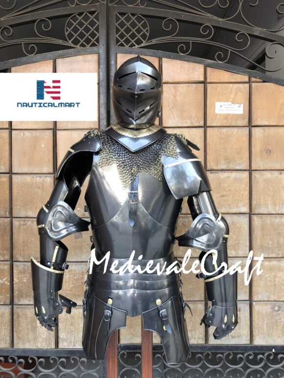 Renaissance Armor Knight Half Suit of Armour with Chain Mail Medieval Costume