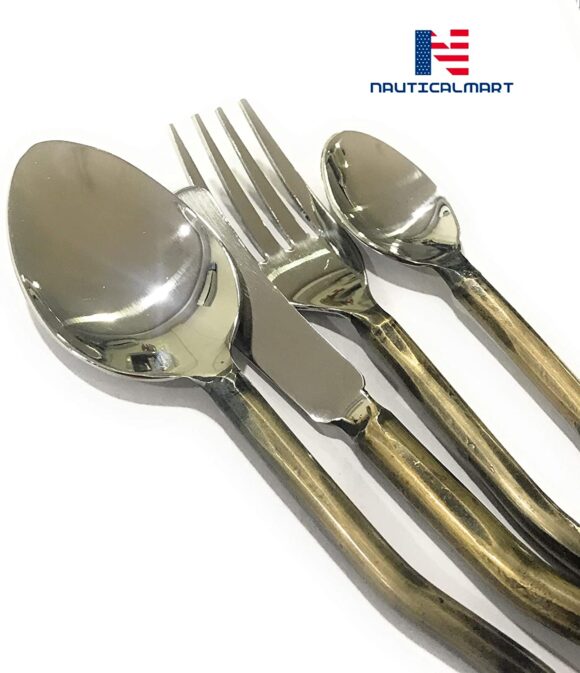 Cutlery Sets Medieval Utensil Hand Forged Stainless Steel Cutlery with Antique Look Handle - Dishwasher Safe