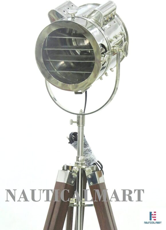 Industrial Hollywood Theater Searchlight Industrial Tripod Floor Lamp