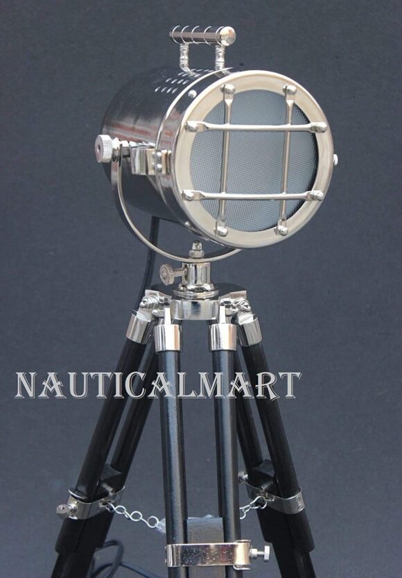 NauticalMart Industrial Tripod Desk Lamp Home & Office Lighting Table Lamp Searchlight