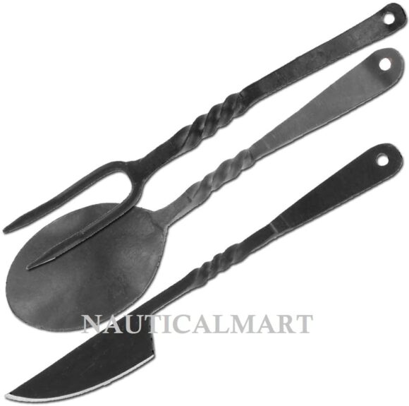 NAUTICALMART Forged Blacksmith Medieval Dining Hall Eating Utensils