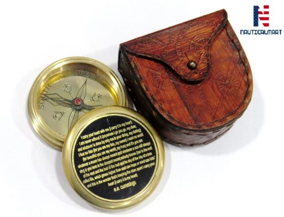 NauticalMart E.E. Cummings Engraved Compass - Perfect Valentines Day gfit - Anniversary -Wedding - Groomsmen - Love - Unusual Gift Item