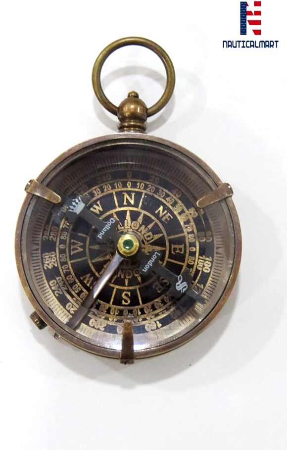 Brass Nautical Dollond London Poem Compass