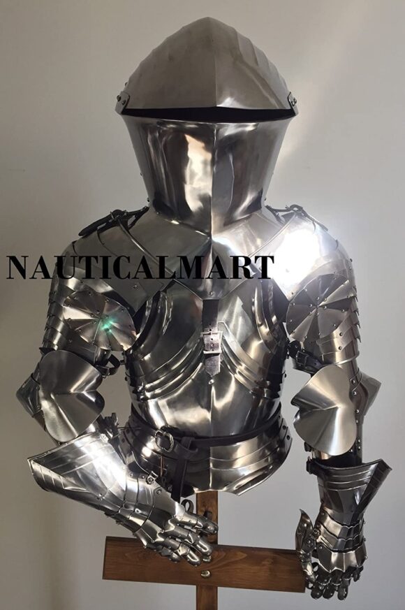 NauticalMart Medieval Reenactment Breastplate Suit of Armor Medieval Knight Costume Helmet