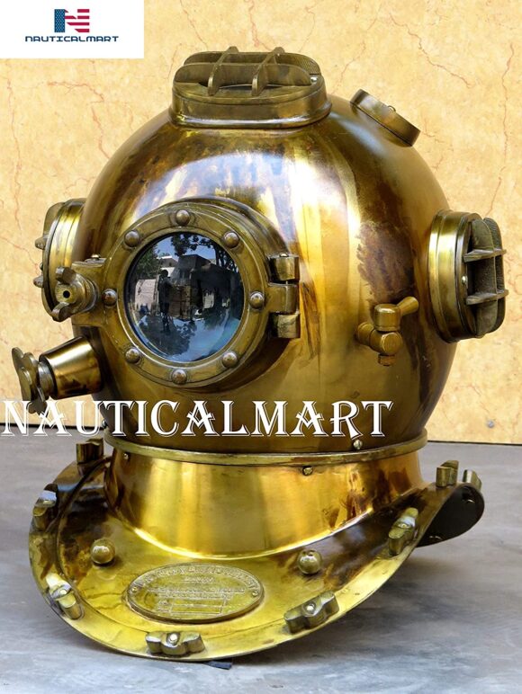 NauticalMart Antique Scuba Diving Divers Helmet US Navy Mark V Deep Sea Marine Divers