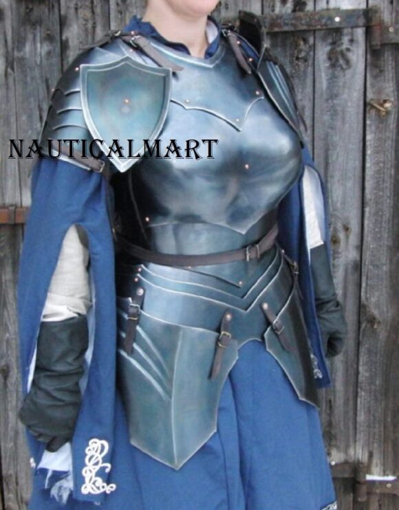 NAUTICALMART Medieval Female Fantasy Dark Knight Armor Cuiasss Breastplate with Pauldrons