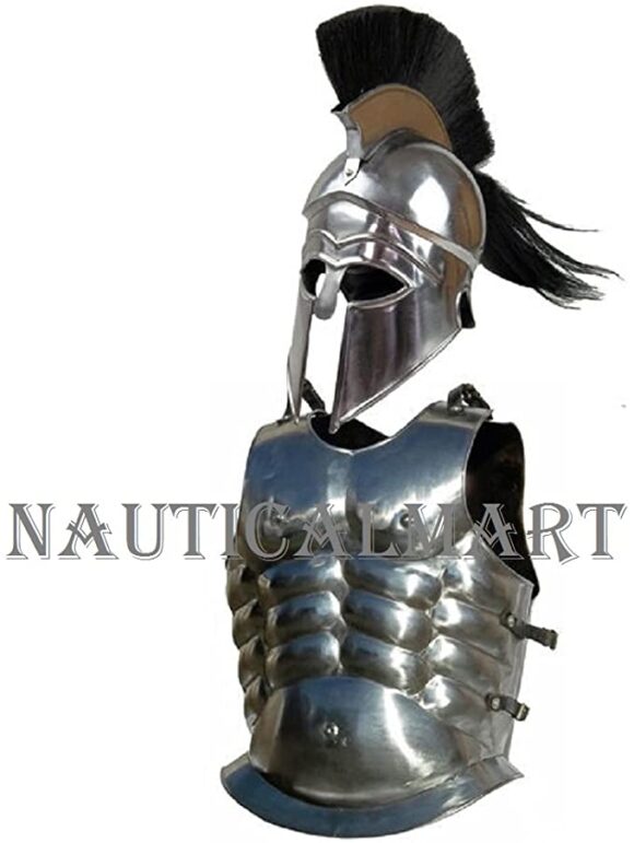 Roman Armour Cuirass Greek Muscle Fantast Replica Costume Reenactment Silver