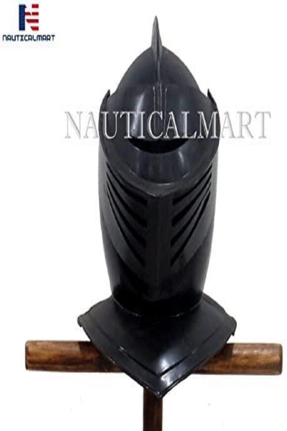 NauticalMart Black Knight's Armor Helmet European Closed Medieval Costume