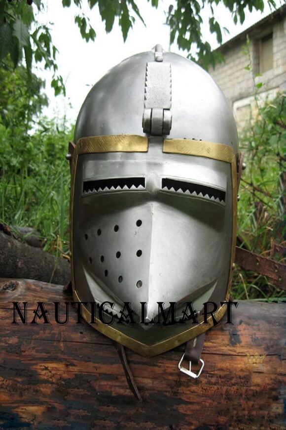 NauticalMart Medieval Functional Pigface Bascinet Helmet Combat Armor