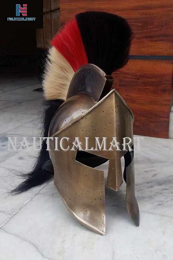 NauticalMart Plate Armour Brass Spartan King Leonidas 300 Armor Helmet