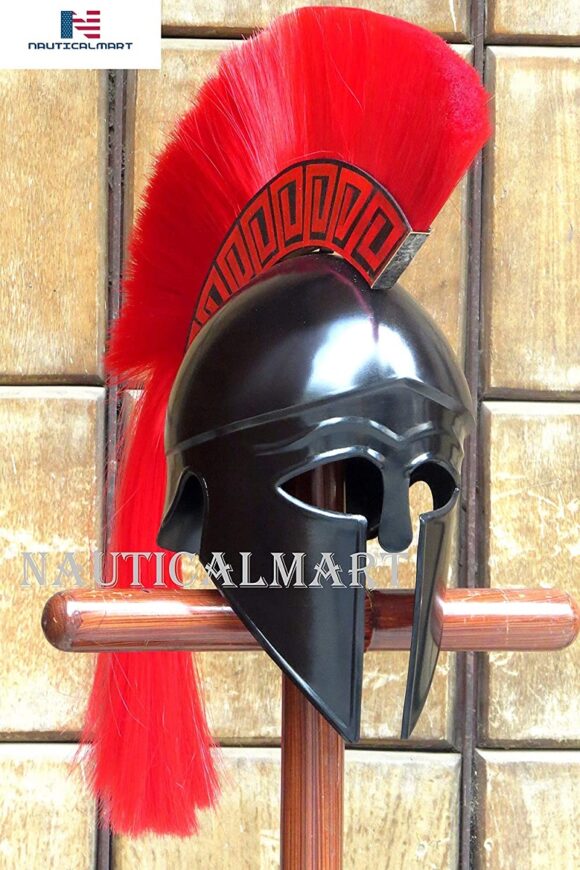 NauticalMart Medieval Greek Corinthian Helmet with Red Plume LARP Fancy Halloween Costume Knight Armor