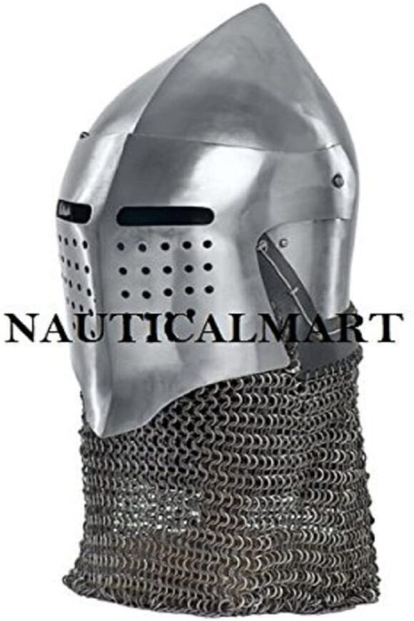 NauticalMart Medieval Helmet SCA Helmet LARP Helmet Warrior Helmet Steel Armor LARP Armor