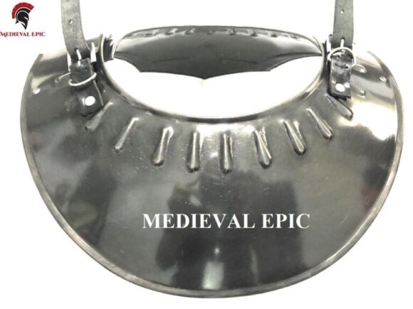 Medieval Steel Blacked Gorget Armor LARP Reenactment Neck Guard - Image 4