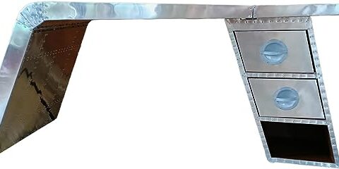METALHUB Aviator Wing Desk Aluminium Home Office Furniture Table (60 inches)