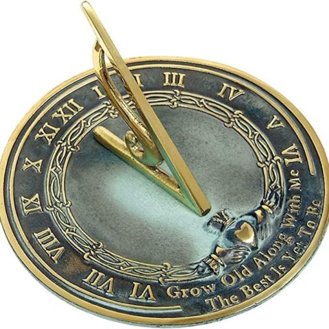 Brass Sundial Grow Old with Me Home Decor Or Garden Present for Parents, Grandparents, Friends, Couples for Your Best Gift