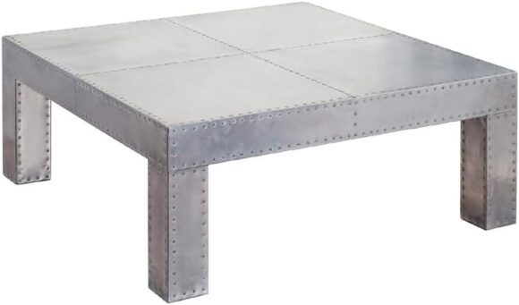 NauticalMart Aluminum Aviator Square Coffee Table Vintage Decorative Aviation Furniture - Image 2