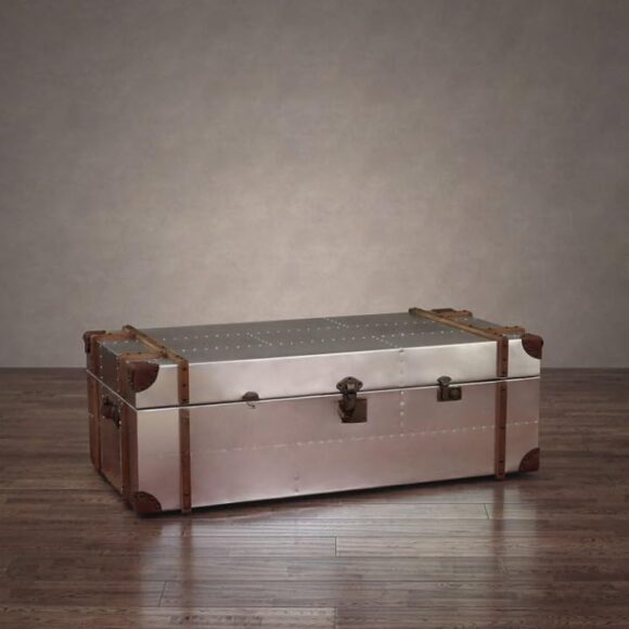 NauticalMart Commander Aluminum Storage Trunk Coffee Table - Image 2