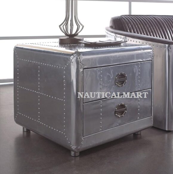 NauticalMart Square Coffee Table with 2 Drawer