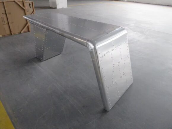 NauticalMart Aluminum Wing Desk Vintage Industrial Office Table Silver Aviation Furniture Decor Home Office - Image 5