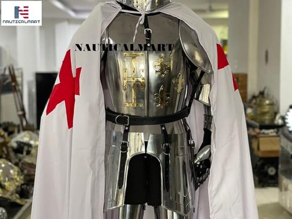 Nautical-Mart Medieval Wearable Knight Crusader Full Suit of Armor w/Tunic LARP Halloween Costume - Image 9