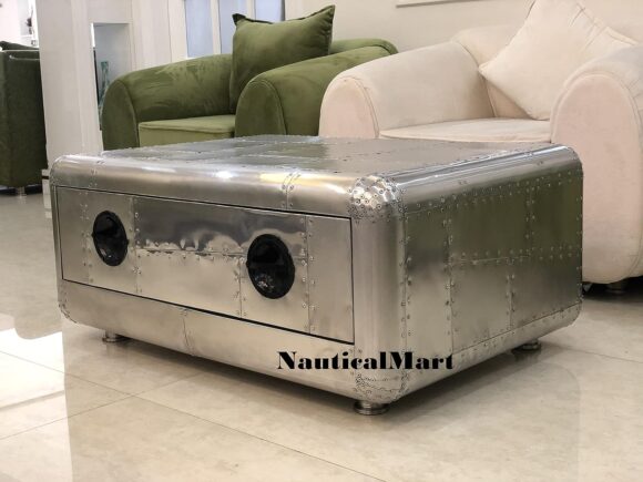 NauticalMart Vintage Blackhawk Coffee Table Furniture - Image 5