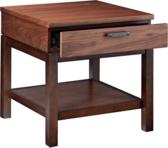 NauticalMart Food & Wine Estate Collection End Table, Dark Chocolate/Walnut - Image 4