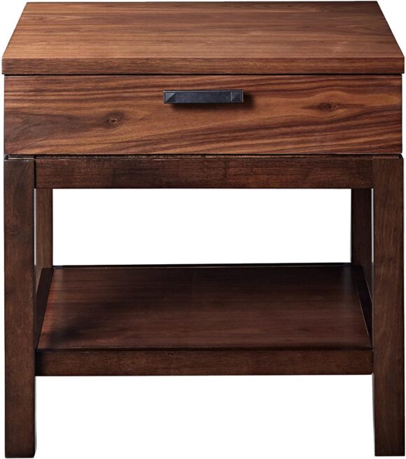 NauticalMart Food & Wine Estate Collection End Table, Dark Chocolate/Walnut - Image 3