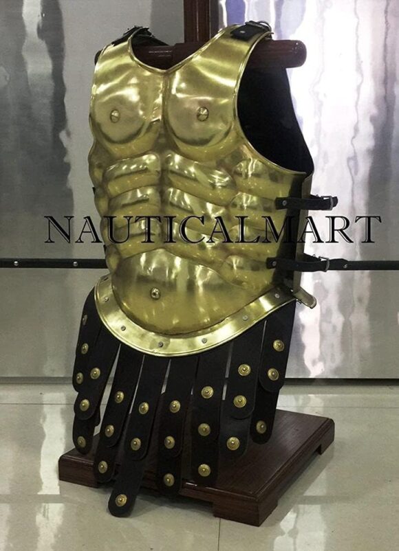 NauticalMart Brass Greek Muscle Armor Halloween Costume Breastplate One Size Fit All