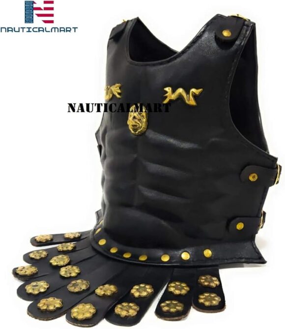 Nautical-Mart Black Greek Roman Muscle Armor Cuirass Medieval Halloween Costume (design 3)