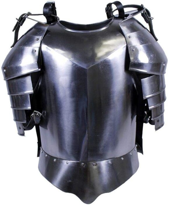 NauticalMart Medieval Times Shoulder Guard Steel Breastplate Warrior Knight Armor