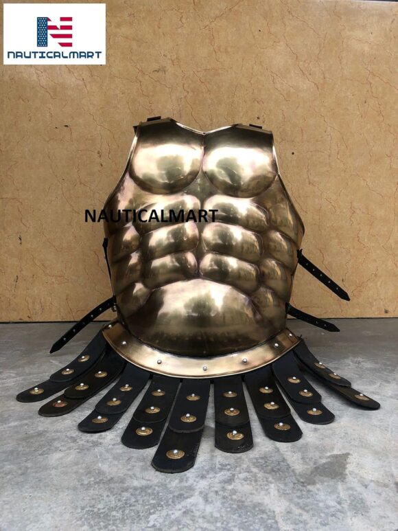 Medieval Warrior Spartan Muscle Armor Brass Antique Cuirass Halloween