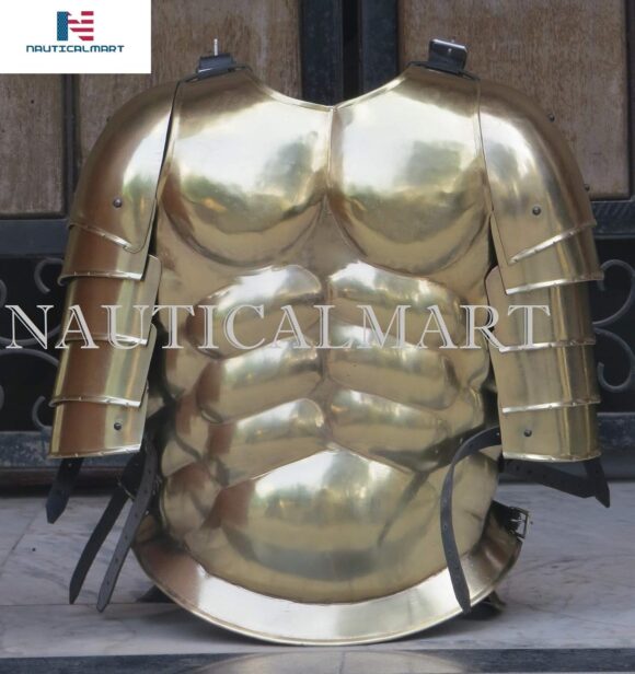 Roman Greek Muscle Armor Cuirass with Shoulder Guard Collectible Costume Medieval Breastplate Pauldron Halloween Costume - Image 3