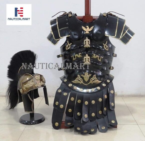 NauticalMart Royal Muscle Armor Cuirass Set W/Shoulders and Helmet W/Plume Halloween Costume - Image 3