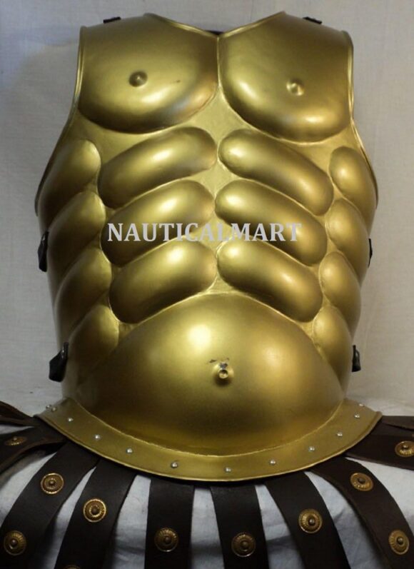 Greek Breastplate Muscle Armor - Brass - Full Size by Nauticalmart