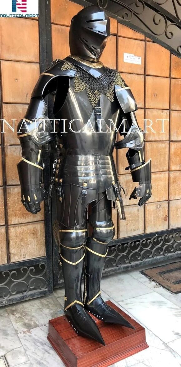 14th Century churburg Suit of Armor LARP Medieval Knight Halloween - Image 3