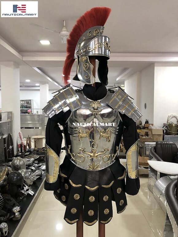 Medieval Armour Greek Muscle Armor Muscular Hunting Ancient Roman Cuirass Weave with Apron Belt