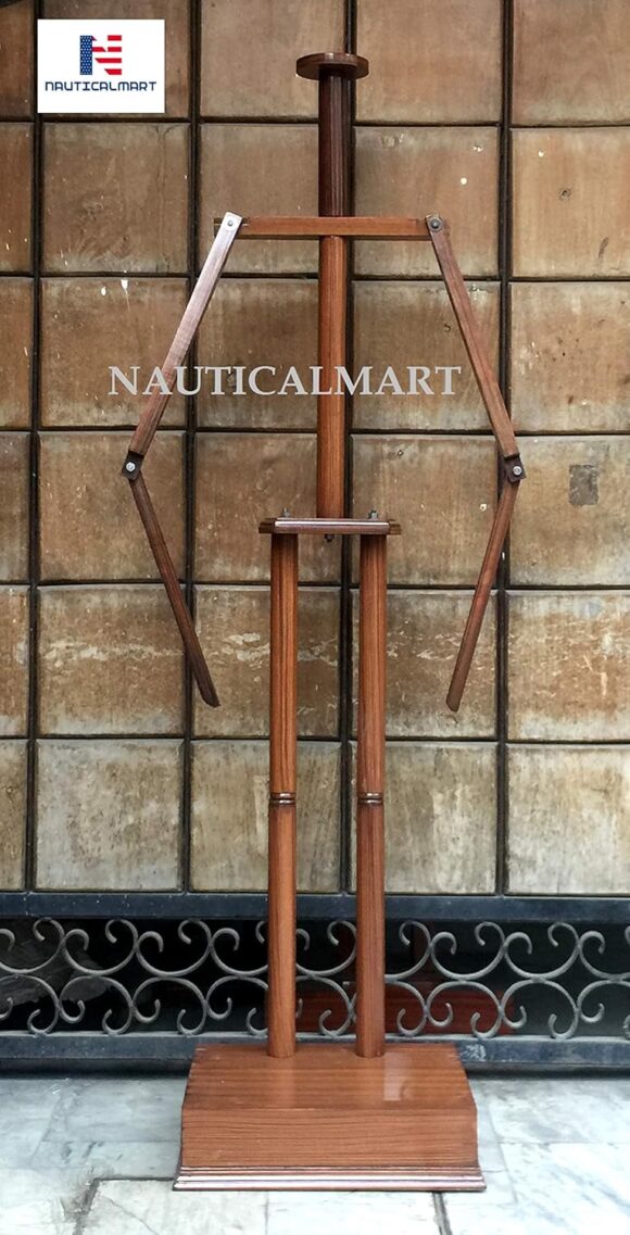 NauticalMart Medieval Full Suit of Armor Wooden Display Stand (Brown)