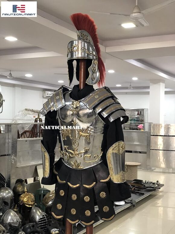 Medieval Armour Greek Muscle Armor Muscular Hunting Ancient Roman Cuirass Weave with Apron Belt - Image 5