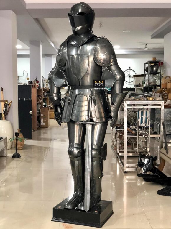 NauticalMart Black Knight Suit of Armor Full Size Aged Antiqued Finish Armor - Image 5