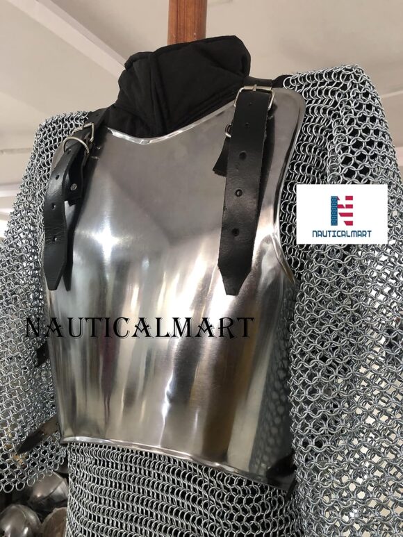 Steel Breastplate Knight Armor Medieval Costume - Image 3