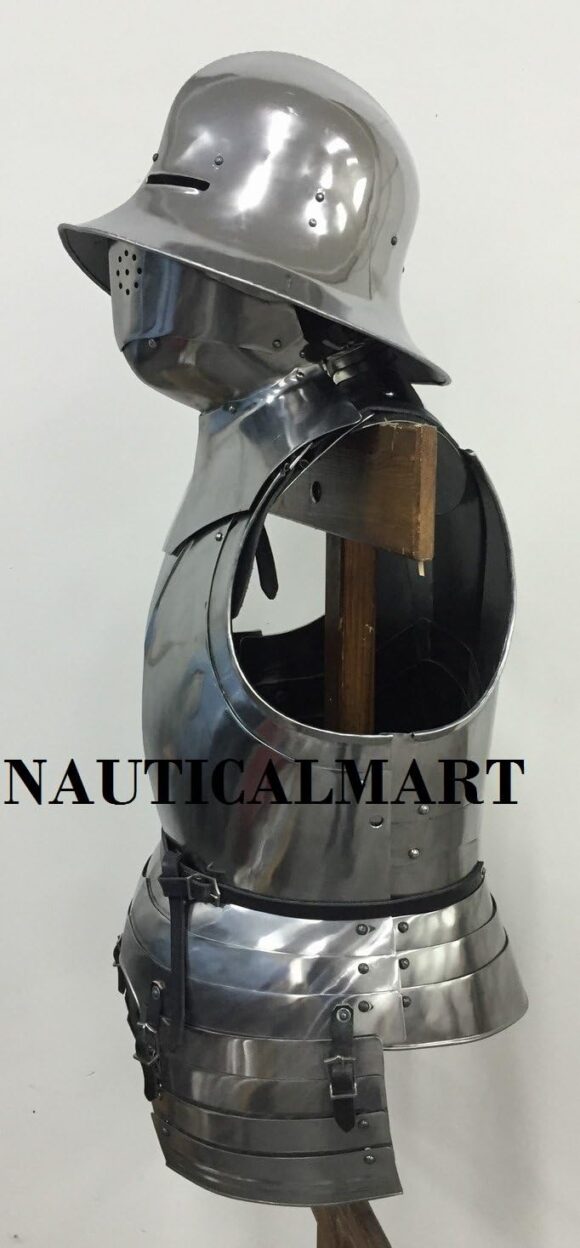 NauticalMart Renaissance Medieval Breastplate with Helmet Adult Costume - Image 3