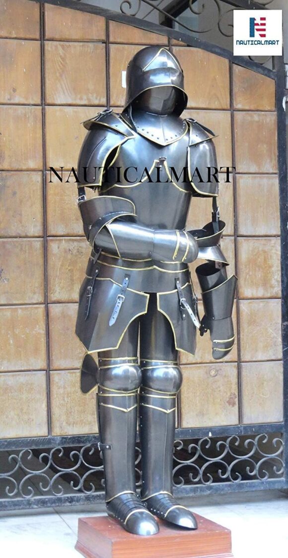 NauticalMart Medieval Gothic Knight Suit of Armor 17th Century Combat Full Body Armour Suit Black Antique - Image 2