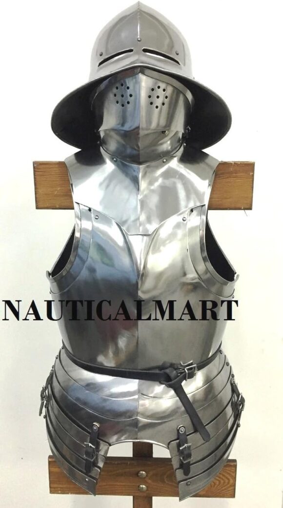 NauticalMart Renaissance Medieval Breastplate with Helmet Adult Costume