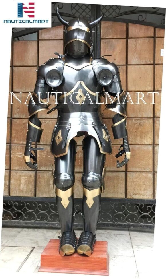 Medieval Full Suit of Armor Wearable Knight Gothic Suit with Horns 15th Century - Image 2