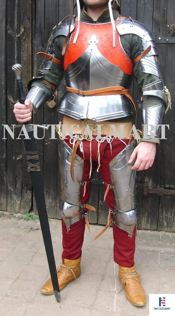 Medieval Suit of Armor Reenactment Gothic Steel Half LARP Costume - Image 2